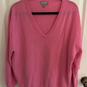 J. Crew Vibrant Pink V-Neck Sweater